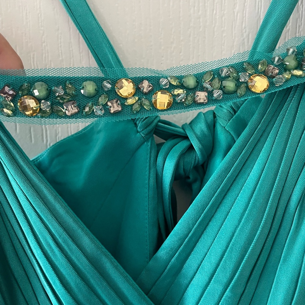BCBG Max Azeri Teal Evening Dress - short and lined. - Picture 3 of 5